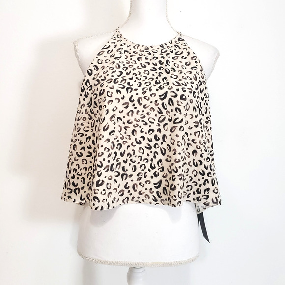NEW!! 11. Honore PLUS SIZE 18 Tank Blouse Crop Top Curvy Animal Print Halter - Picture 1 of 13